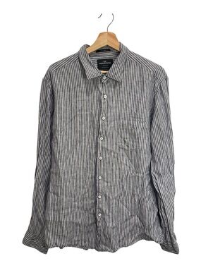 Rodd & Gunn 100% Linen Striped Button Down Shirt XL Orig $198 Italy